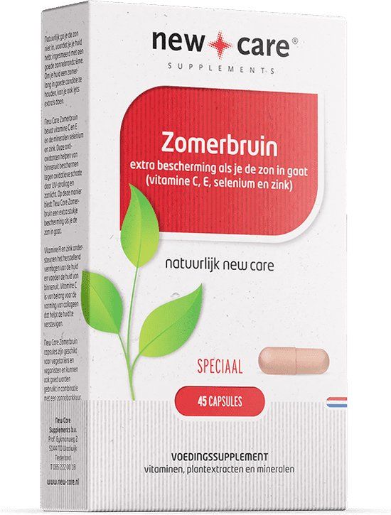 New Care Zomerbruin Zonbescherming Vegan - 45 Capsules