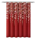 Lush Decor Weeping Flower douchegordijn rood enkel 72x72