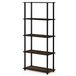 Furinno Besi 5-Tier Industrieel Multifunctioneel Plank Display Rack met Metalen Frame, Brede, Finn Oak