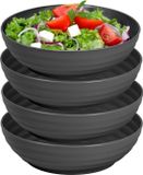 Plasticforte Rond diep bord/schaaltje - 4x - D19 x H5.5 cm - Zwart - Kunststof