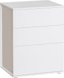 Vasagle Nachtkastje – 3 lades – Mat wit/Cappuccino beige