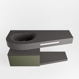 Mondiaz Riva Dulcet badkamermeubel links 120cm Dark Grey/Army