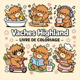 Vaches Highland Cows: 40 Simple and Fun Highland Cow Coloring Pages