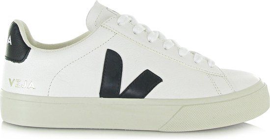 VEJA Campo Chromefree Leather Sneakers - Women - White/Black - Size 36