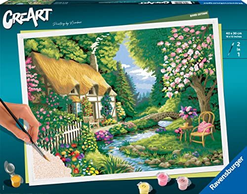 Ravensburger - Creart Premium Cottage met veren voor volwassenen 14+ jaar, 201549