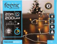 Feeric lights & Christmas Feeric lights Feestverlichting - Warm wit - 20 meter - 200 LED lampjes - Transparant snoer