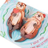 Liif Otter Half 3D pop-up verjaardagskaart voor vrouw, echtgenoot, paar, grappige verjaardagskaart - voor vriendin, vriendje | met berichtnotitie en envelop | Maat 17,7 x 13,2 cm