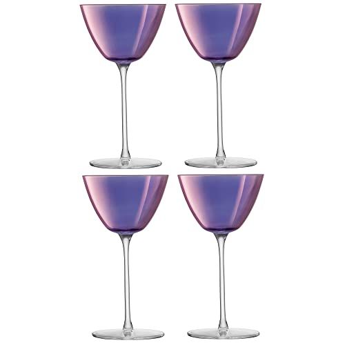 LSA International Aurora Martini Glas 195ml Polar Violet - Set van 4