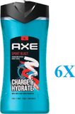 Axe Douchegel & Shampoo - Sport Blast – 6 x 400 ml - Voordeelverpakking