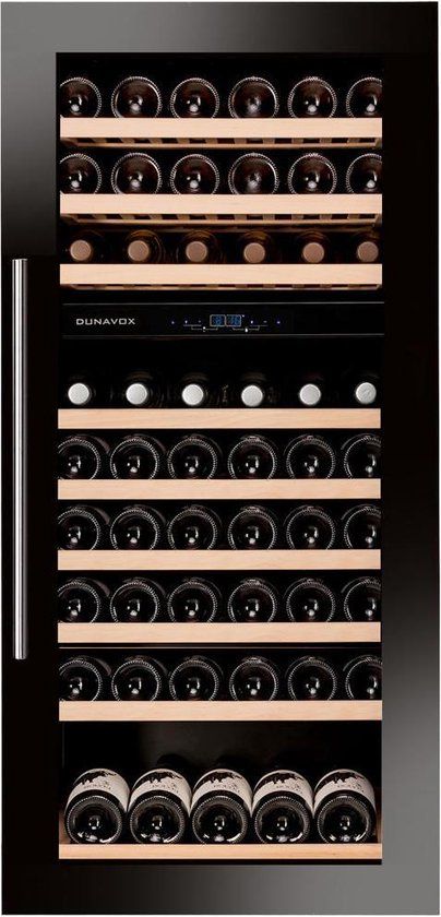 Dunavox Soul-72 Inbouw Wijnklimaatkast - 72 Flessen - 2 Zones - Zwart