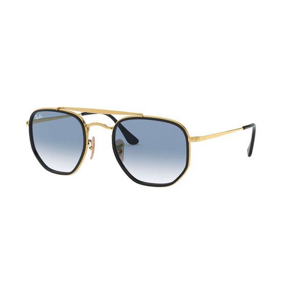 Ray-Ban Marshal II RB3648M 91673F - 52mm - Blue Lenses - Gold Frame - Men's Sunglasses