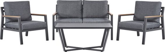 Beliani Loungeset aluminium donkergrijs DELIA