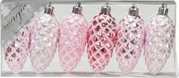 Inge-glas Inge's Christmas Decor Gmbh Christmas Goods Kersthangers - 6x - dennenappels - roze - 9 cm - kerstversiering