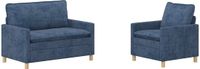 vidaXL - Bankstel - 2 - zitplaatsen - Blauw - Polyester