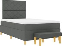 vidaXL Boxspringbed met matras, donkergrijs, 120 x 200 cm, stof