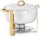 Chafing Dish - Rond - Gouden accenten - {{capaciteit_86_temp}} L - {{aantal_van_chafing_brandstofcellen_643}} Brandstofcel - Royal Catering