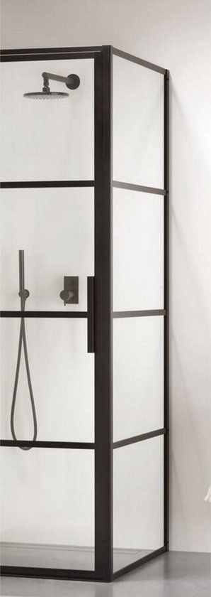 Sealskin SOHO Zijwand - 50x210 cm - 8 mm Helderglas - Zwart