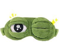 Merkloos / Sans marque Grappig 3D Cartoon Slaapmasker - Groene Kikkervorm - Comfortabel Reisaccessoire
