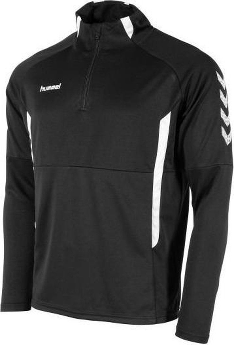 Hummel Authentic 1/4 Zip Top Zwart Wit Polyester