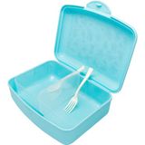 Nerthus FIH 1359 kinder lunchbox auto's met 2 verdelers en vork broodtrommel school