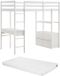 Vente-unique lit mezzanine bois blanc 90 x 190 cm