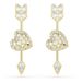Swarovski Idyllia Oorhangers, Verschillende slijpvormen, Hart met pijl, Wit, Goudkleurige toplaag