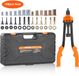 VEVOR Klinkmoertangenset Blindklinkmoertang 410 MM, Klinknageltang 13 Sets Moeren en Doornen, Klinkmoergereedschap M3 M4 M5 M6 M8 M10 M12 Professionele Handklinknageltang, Klinkmachine Draadklinknagels