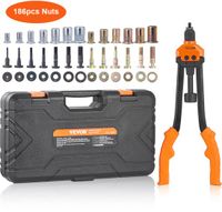 VEVOR Klinkmoertangenset Blindklinkmoertang 410 MM, Klinknageltang 13 Sets Moeren en Doornen, Klinkmoergereedschap M3 M4 M5 M6 M8 M10 M12 Professionele Handklinknageltang, Klinkmachine Draadklinknagels