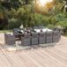 vidaXL 15-delige tuinset met kussens, polyrattan, grijs