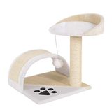 Lionto Krabpaal, klimboom, kattenkrabpaal, hoogte 43 cm, beige/wit
