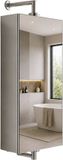 Merkloos Relaxdays Spiegelkast - zilver - 25x60x12 cm - met opbergruimte