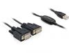 DeLOCK 2x RS232/USB 2.0 - Zwart - 0,14m