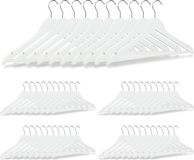 Merkloos Relaxdays Garderobehangers - Set van 50 - Draaibare Haak - Broekhangers - Hout - Wit