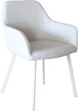 Lizzely Garden & Living Eetkamerstoel met armleuning beige linnen stof Maris eetstoel zetel