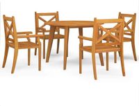 vidaXL Ensemble de jardin 5 pièces Acacia massif Marron