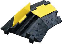 as - Schwabe Kabelbrug 2 kanalen, 45 graden, boog 420 x 245 x 40 mm, kabelbeschermingsmat van massief rubber, kabelgoot 32 x 32 mm, slangbrug belastbaarheid tot 10 t, overrijbeveiliging voor kabels