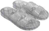 Cacatoes Cacatoès Damessandalen Anjo Glitter Zilver Maat 36 Platte Sandalen Synthetisch/Textiel Kunststof Glitter Lente/Zomer 2024