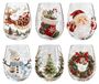 Verres à vin de Noël 300ml, Verre festif en relief