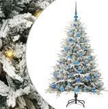 vidaXL Kunstmatige Voorverlichte Kerstboom met Ballenset Groen 150 cm