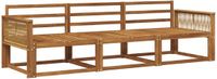 vidaXL - Chaise longue loungeset - 3 zitplaatsen - Naturel - Massief Acacia Hout