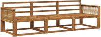 vidaXL - Chaise longue loungeset - 3 zitplaatsen - Naturel - Massief Acacia Hout