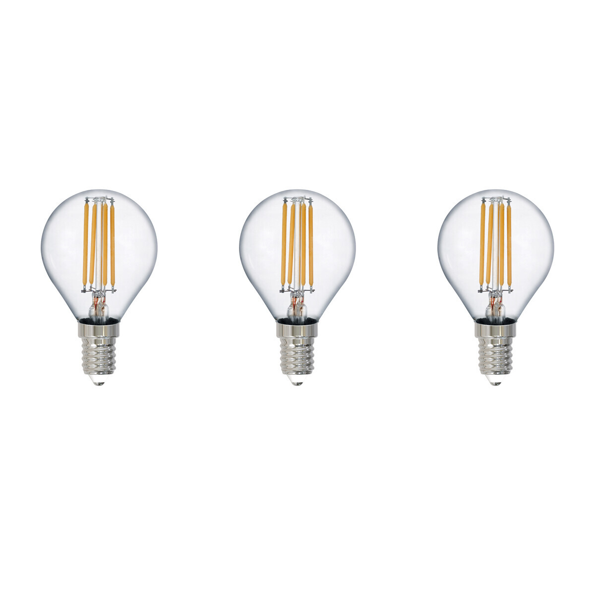 BES LED LED Lamp - Filament - Trion Tropin - Set 3 Stuks - E14 Fitting - 2W - Warm Wit-2700K - Transparant Helder - Glas