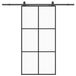 vidaXL Schuifdeur met beslagset, 102x205 cm, ESG glas, zwart