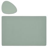 Zeller Placemats en onderzetters lederlook - set 6x - mintgroen - 45 x 30 cm
