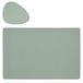 Zeller Placemats en onderzetters lederlook - set 6x - mintgroen - 45 x 30 cm