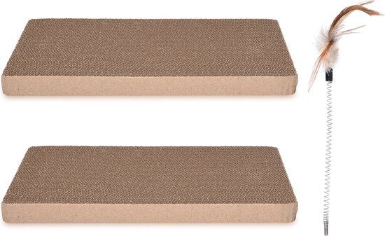Navaris Katten Krabplank - Set van 2 - Bruin - 40x23x3 cm