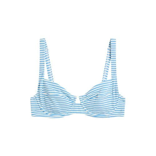 America Today Agnes lichtblauw/wit niet-voorgevormde beugel bikinitop