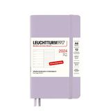 LEUCHTTURM1917 367791 weekkalender & notitieboek pocket (A6) 2024, zachte kaft, lila, Duits, 12 maanden