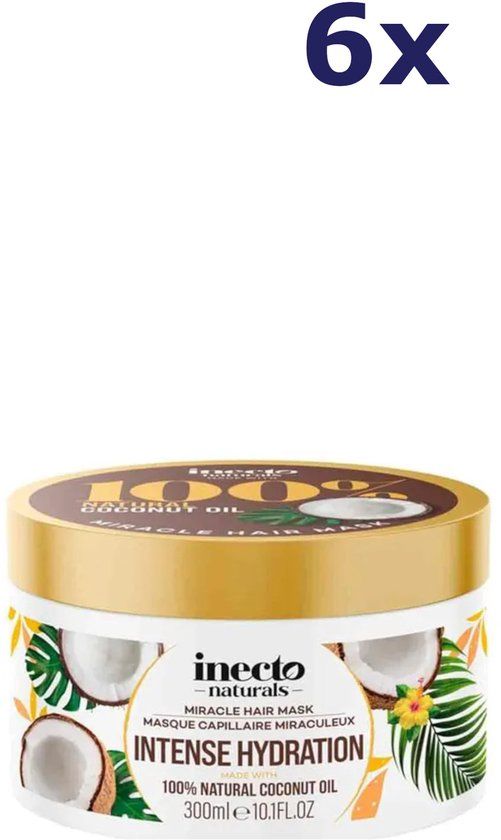 Inecto Naturals Coconut Miracle Hydration Haarmasker - 6 x 300ml