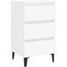 Icecat Table de chevet avec pieds en métal blanc 40x35x69 cm